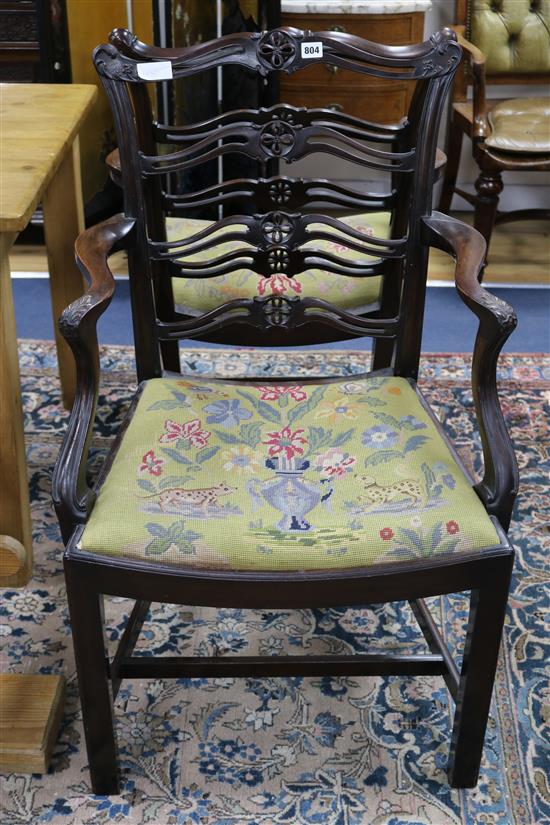 A pair of George III style mahogany carvers